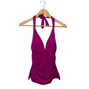 Lauren Ralph Lauren Beach Club Solid Halter Tankini Top Women's Plumeria